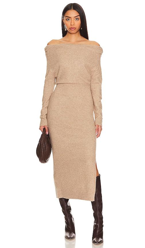 ASTR the Label Cora Sweater Dress in Taupe by ASTR THE LABEL