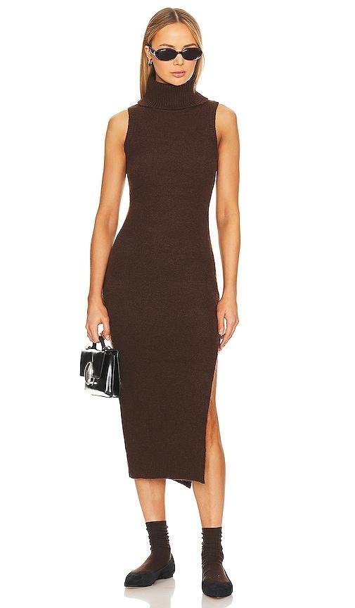 ASTR the Label Irina Sweater Dress in Chocolate by ASTR THE LABEL