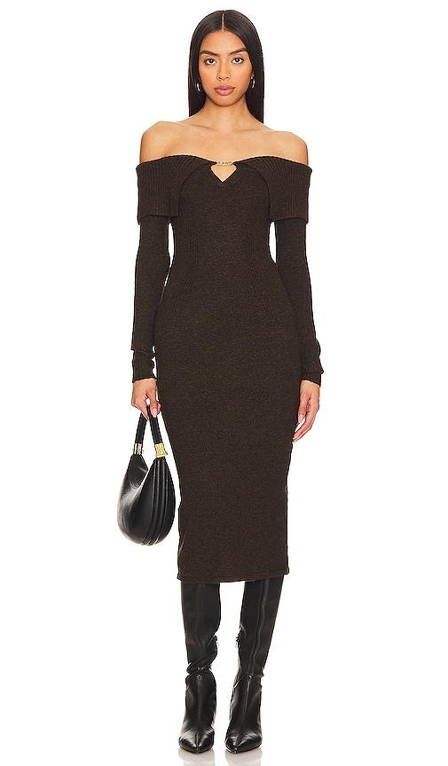 ASTR the Label Lillian Sweater Dress in Chocolate by ASTR THE LABEL