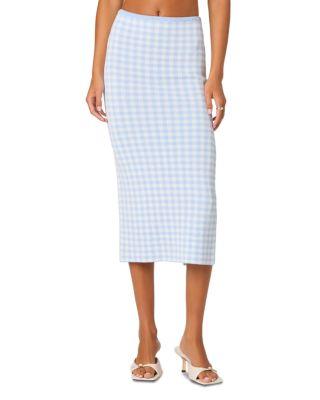 Babbett Gingham Midi Skirt by ASTR THE LABEL