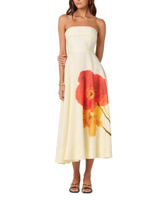 Ximena Strapless Midi Dress by ASTR THE LABEL