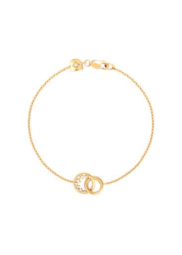 Spiral crystal pendant 18k gold-plated bracelet by ASTRID&MIYU