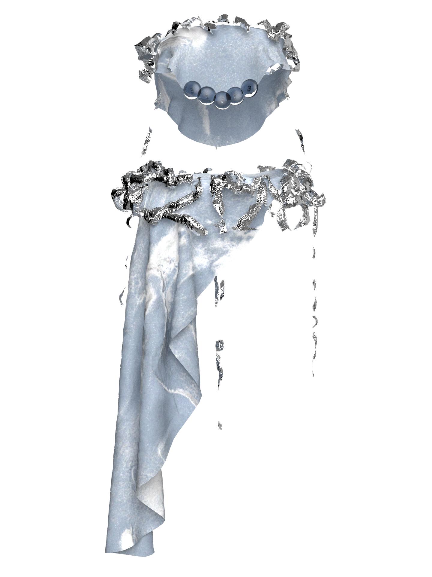 Cryosphere Crop Top and Skirt by ASTROPORCELAIN