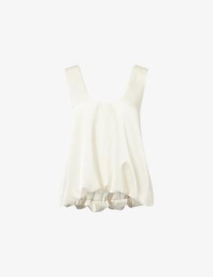 Bubble Hem Sleeveless Satin Top by ATELIER NINETY FIVE