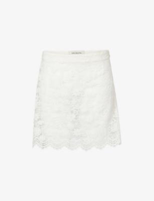 Lace Scallop Hem Cotton-Blend Mini Skirt by ATELIER NINETY FIVE