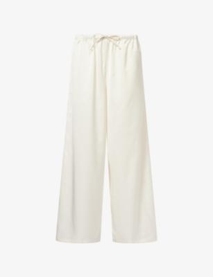 Wide-Leg Drawstring Satin Trousers by ATELIER NINETY FIVE
