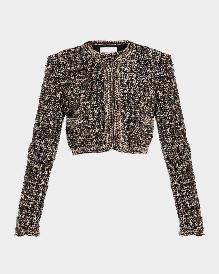 Collarless Paillette Boucle Bolero Jacket by ATELIER PRABAL GURUNG