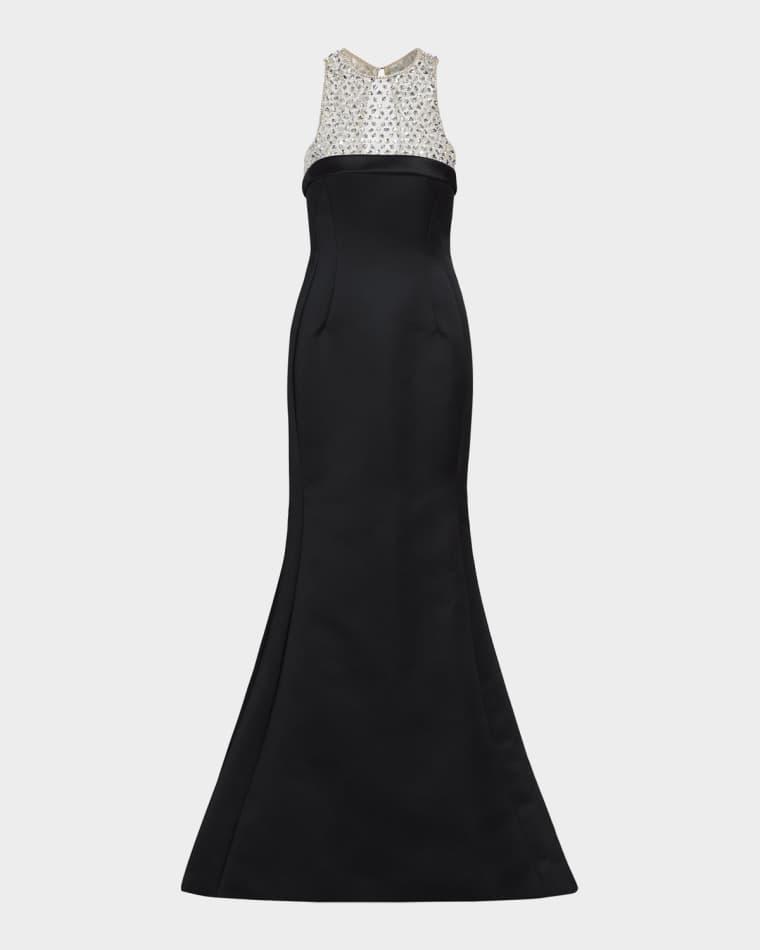 Hunter Crystal And Satin Halter Trumpet Gown by ATELIER PRABAL GURUNG