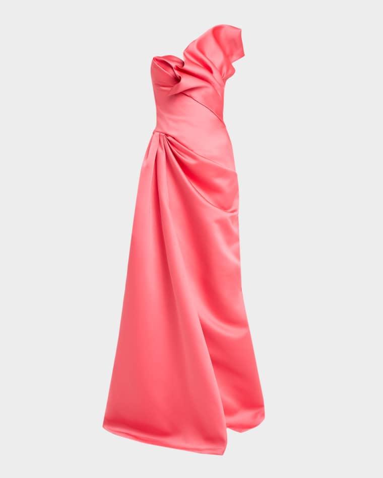 Tamara Strapless Ruffle Satin A-Line Gown by ATELIER PRABAL GURUNG