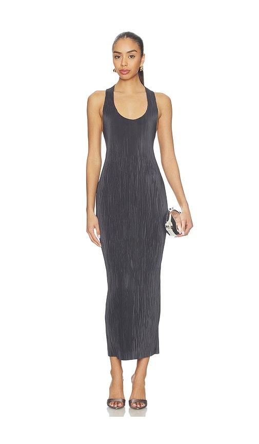 Atlein Pleated Tube Dress in Charcoal by ATLEIN