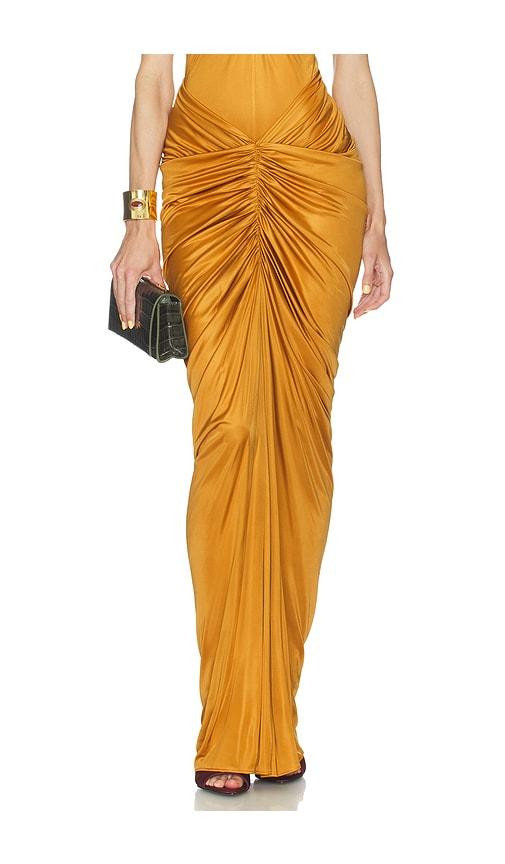 Atlein Ruched Pocket Long Skirt in Orange by ATLEIN