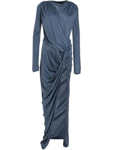V-neck draped maxi dress by ATLEIN