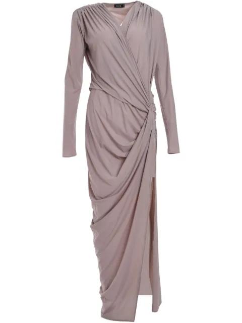 V-neck draped maxi dress by ATLEIN