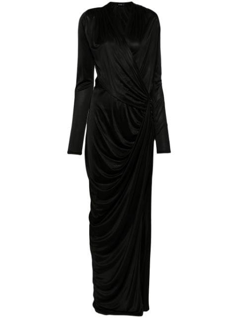 gathered wrap gown by ATLEIN