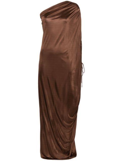 single-sleeve draped dress by ATLEIN