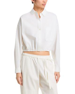 Cinched Hem Cropped Shirt by ATM ANTHONY THOMAS MELILLO