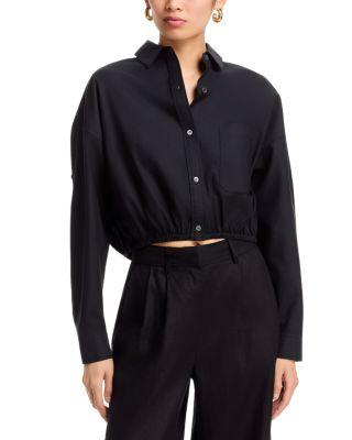 Cinched Hem Cropped Shirt by ATM ANTHONY THOMAS MELILLO
