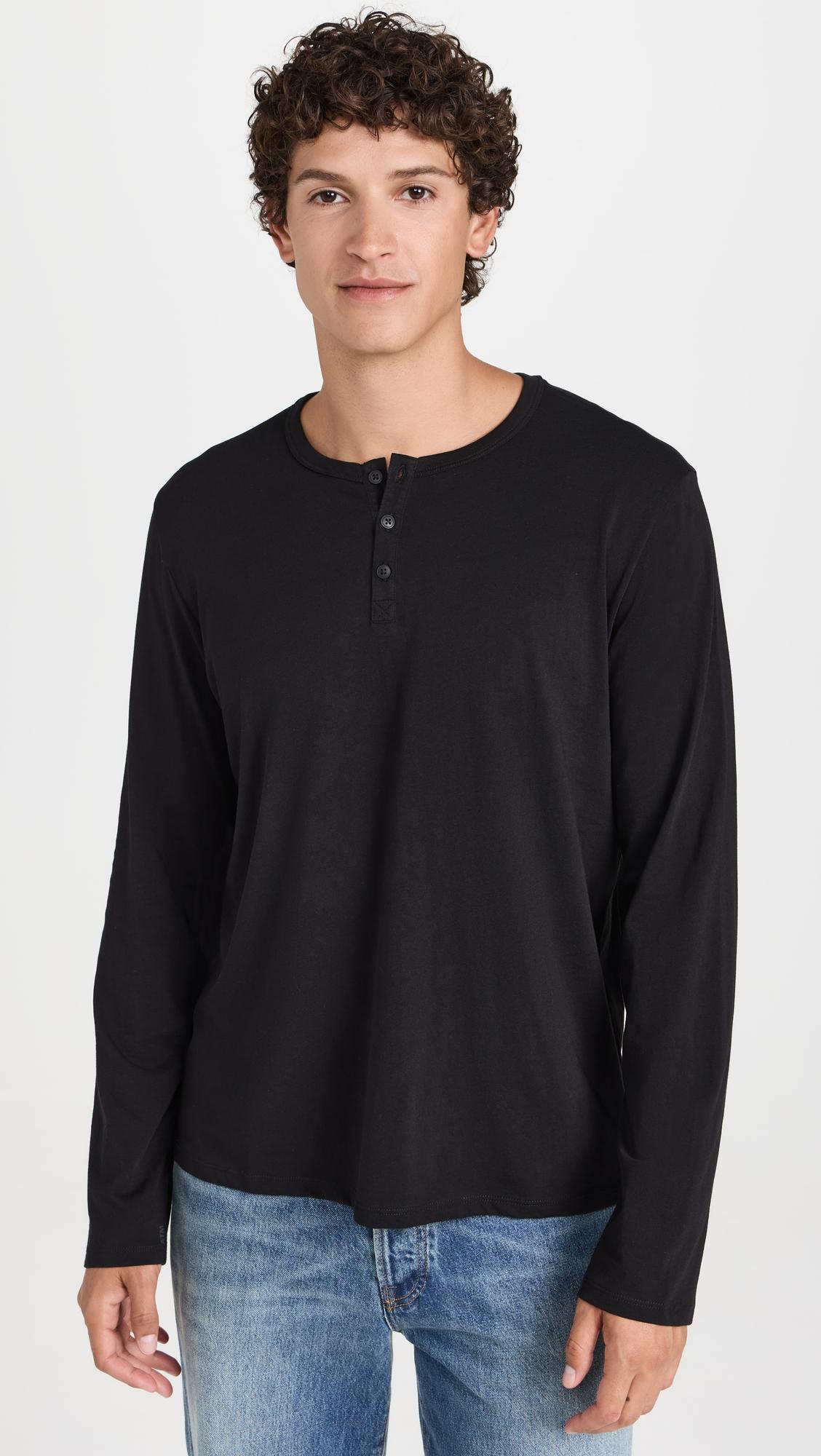 Classic Jersey Long Sleeve Henley by ATM ANTHONY THOMAS MELILLO