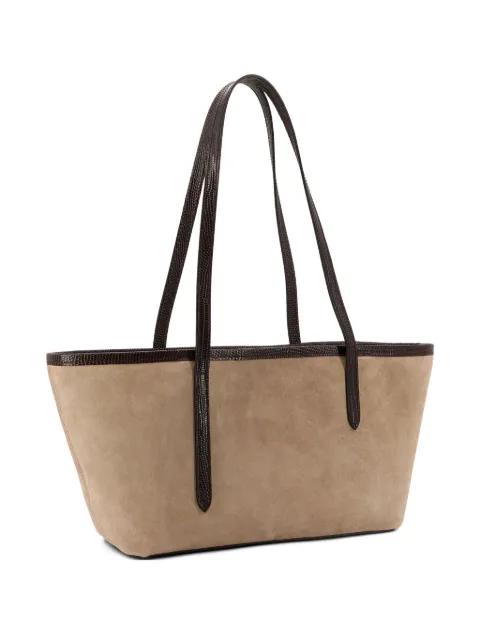 Gaiba printed-lizard suede tote bag by ATP ATELIER
