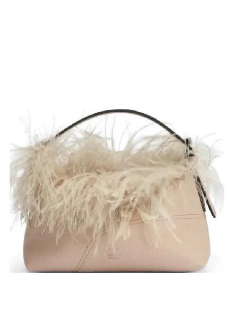 Vadena feather-trim tote bag by ATP ATELIER