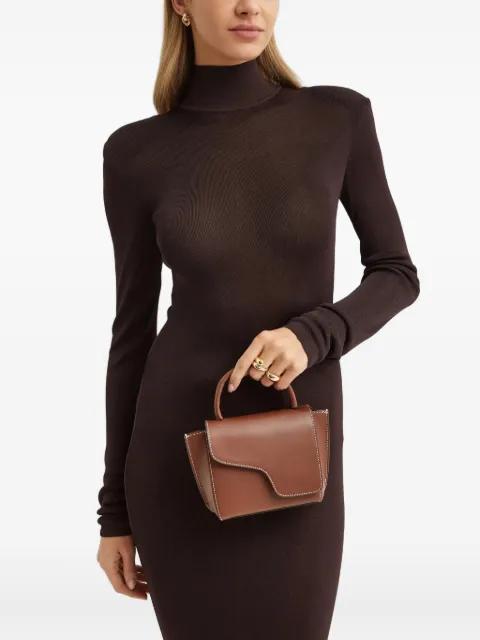 mini Montalcino contrast-stitching flap tote bag by ATP ATELIER
