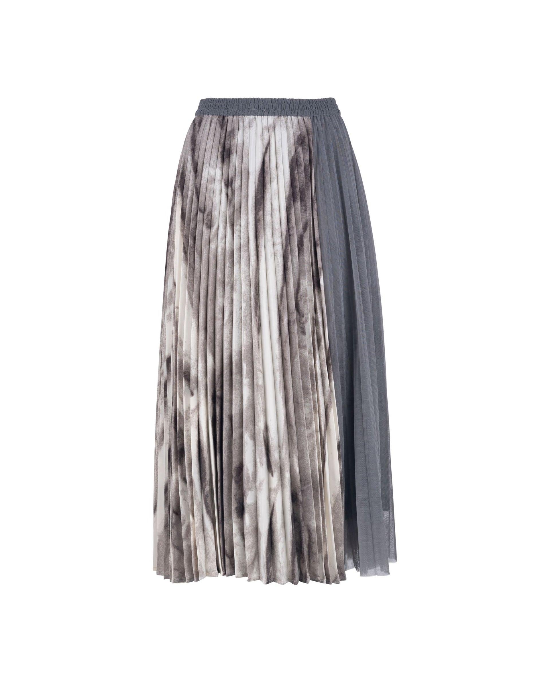 Abstract Print Pleated Maxi Skirt by ATSURO TAYAMA