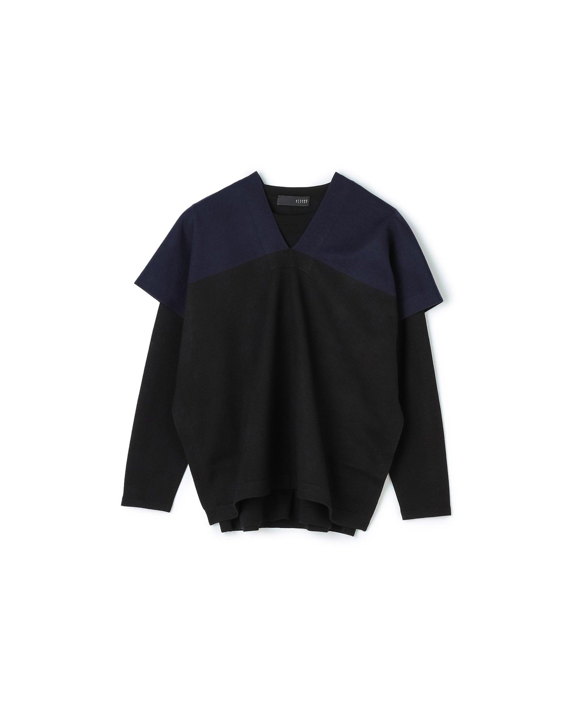 Bi-Color 2-Way Twin Set Knit Top by ATSURO TAYAMA