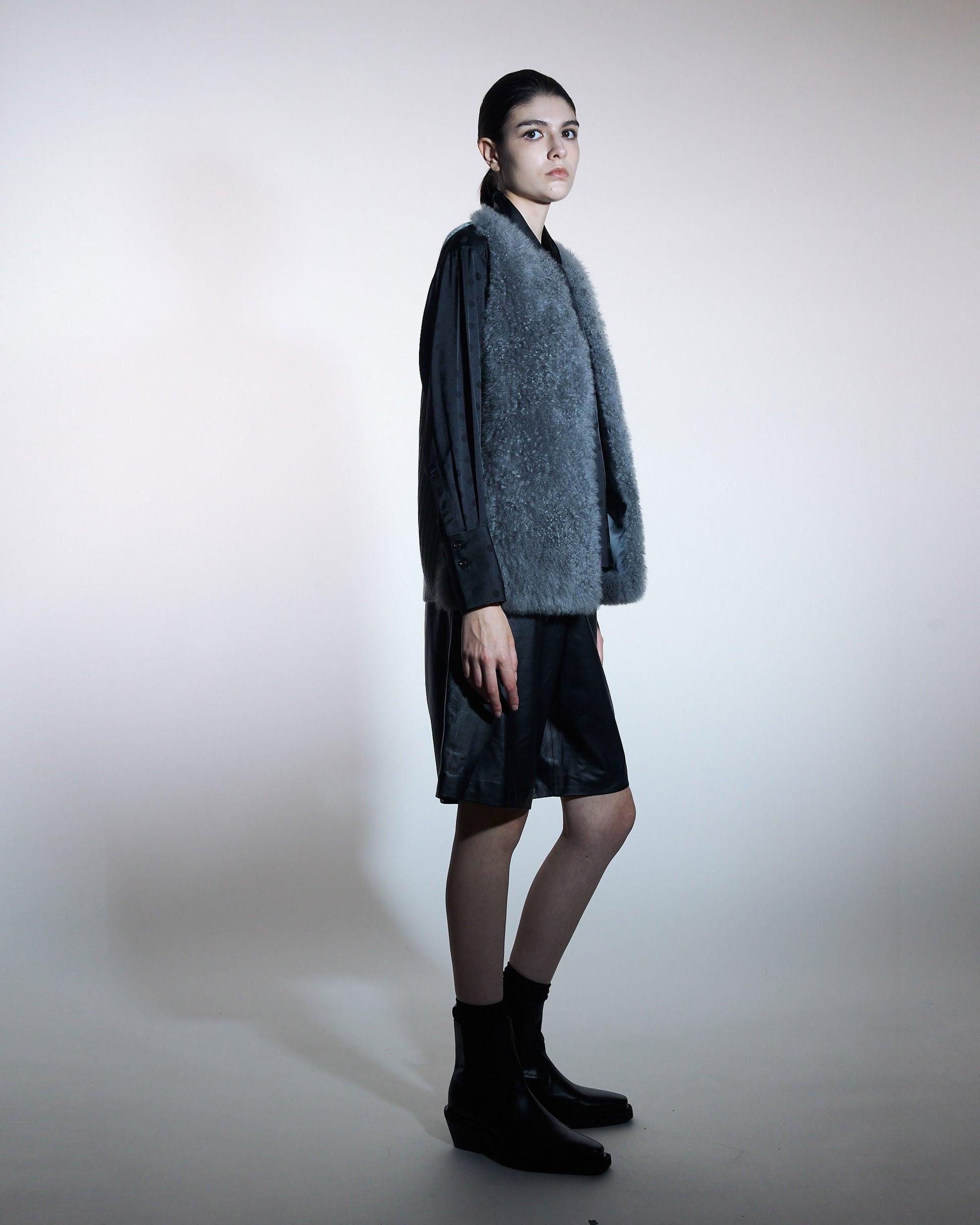 Cashmere Fur Knit Back Gilet by ATSURO TAYAMA