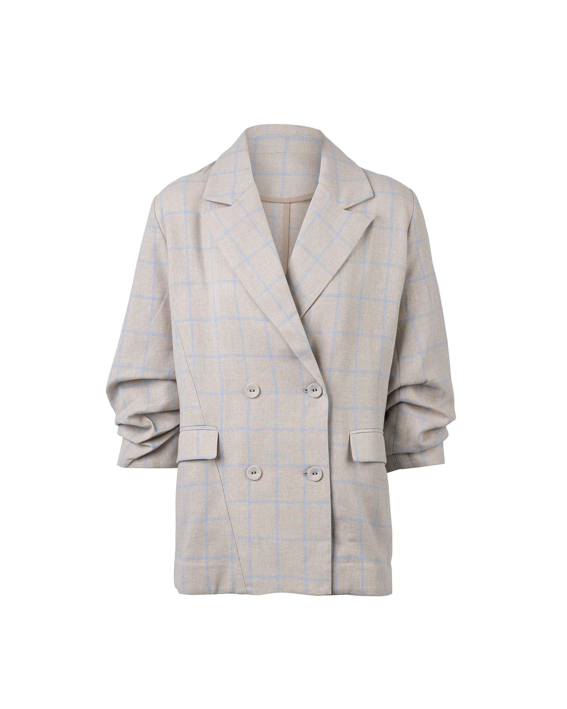 Cotton Linen Double Breasted Blazer by ATSURO TAYAMA