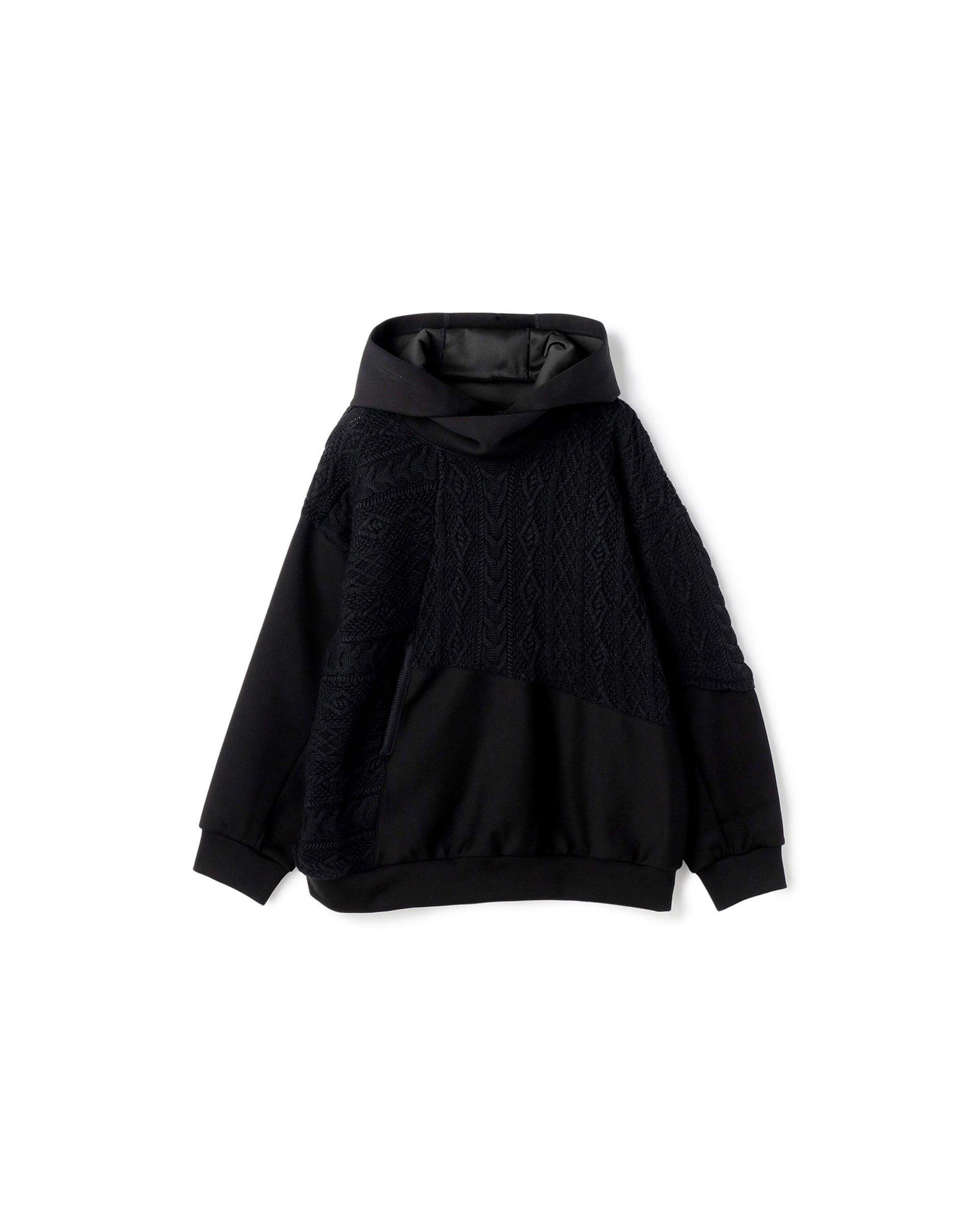 Jacquard Knit Panel Sweatshirt Top by ATSURO TAYAMA