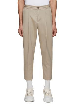 TAPERED SINGLE PLEAT STRETCH GABARDINE EASY TROUSERS by ATTACHMENT