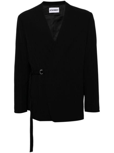 V-neck wool blazer by ATTACHMENT