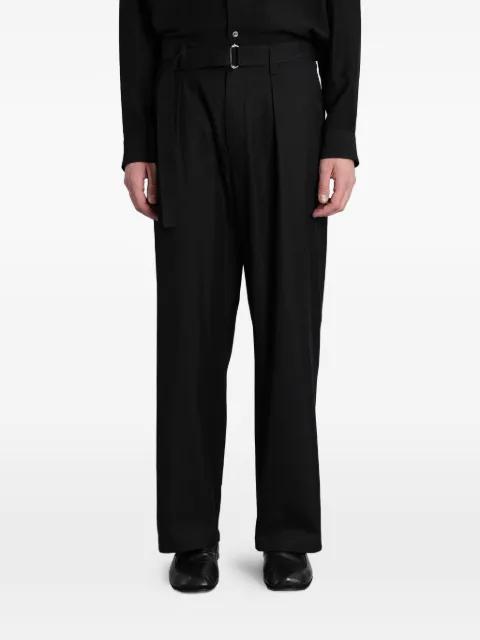 belted pleated trousers by ATTACHMENT