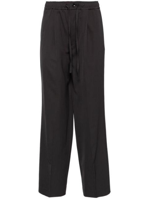 drawstring-waistband wool trousers by ATTACHMENT