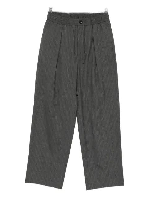 pinstripe-pattern drawstring trousers by ATTACHMENT