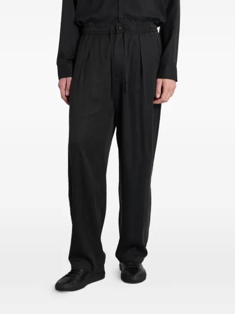 pleated drawstring straight-leg trousers by ATTACHMENT