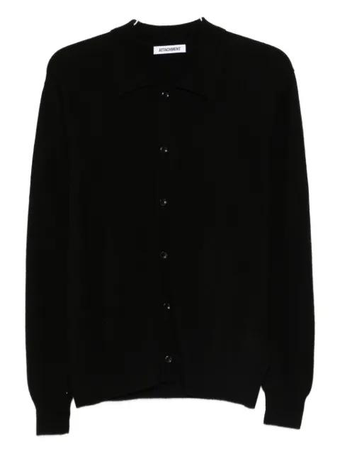 polo-collar cardigan by ATTACHMENT
