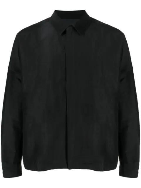 zip-up long-sleeved shirt by ATTACHMENT