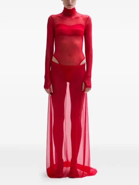Cardinal long-sleeve high-neck dress by ATU BODY COUTURE