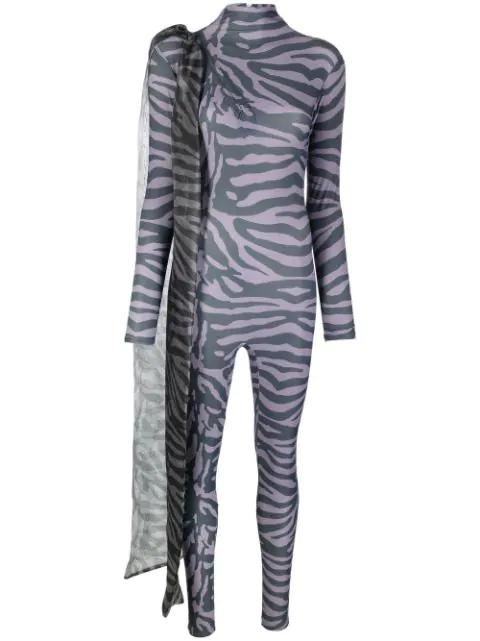 Liquorice bow-detail jumpsuit by ATU BODY COUTURE
