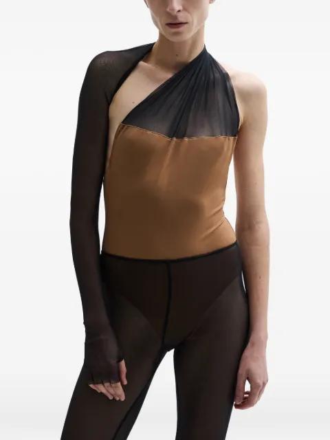 One-shoulder draped bodysuit by ATU BODY COUTURE