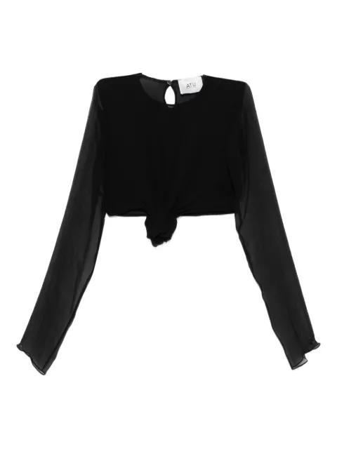 Tether long-sleeve silk top by ATU BODY COUTURE