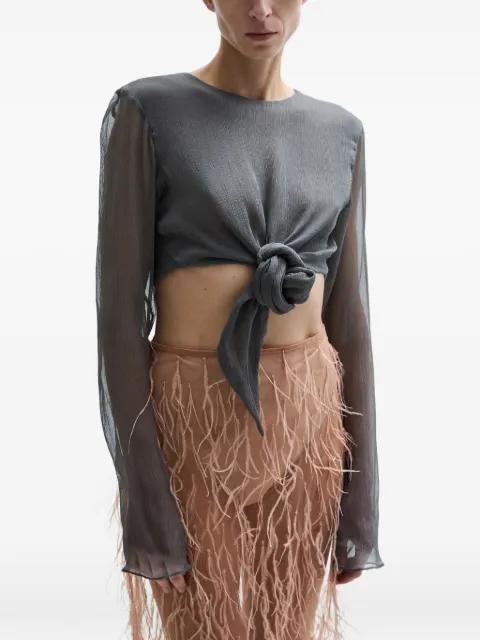 Tether long-sleeve tied top by ATU BODY COUTURE