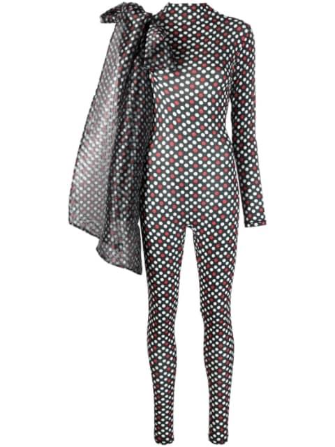bow-detail polka-dot jumpsuit by ATU BODY COUTURE
