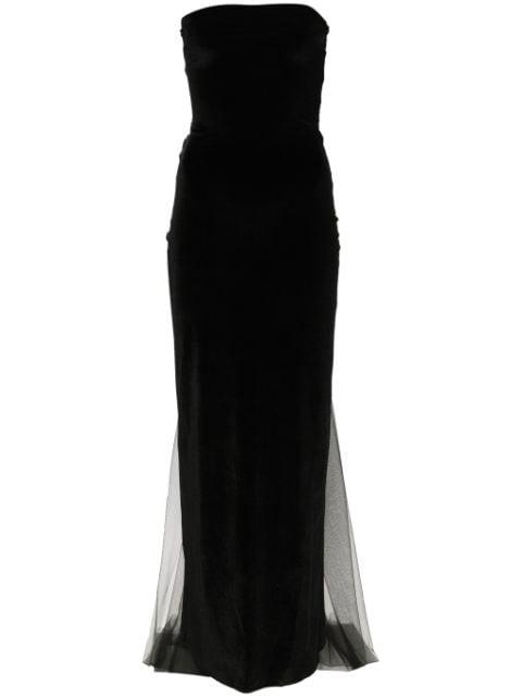 bow-detail velvet gown by ATU BODY COUTURE