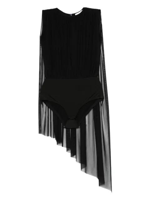 cape-detailed bodysuit by ATU BODY COUTURE
