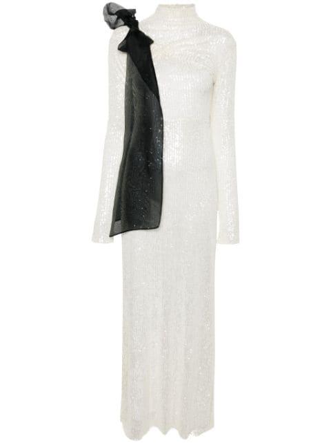 draped-detail maxi dress by ATU BODY COUTURE