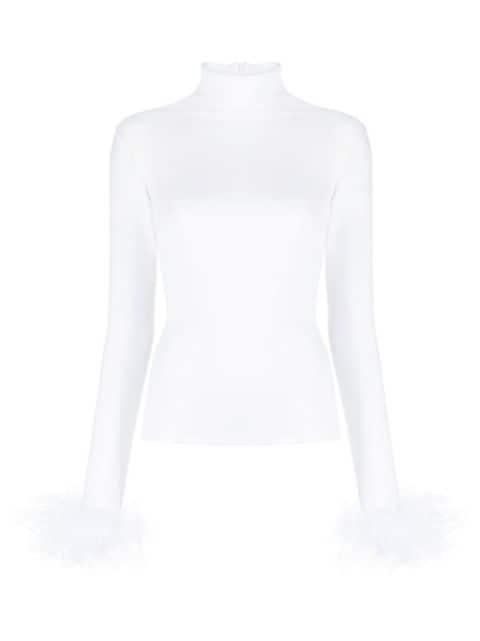 feather-cuffs roll neck top by ATU BODY COUTURE