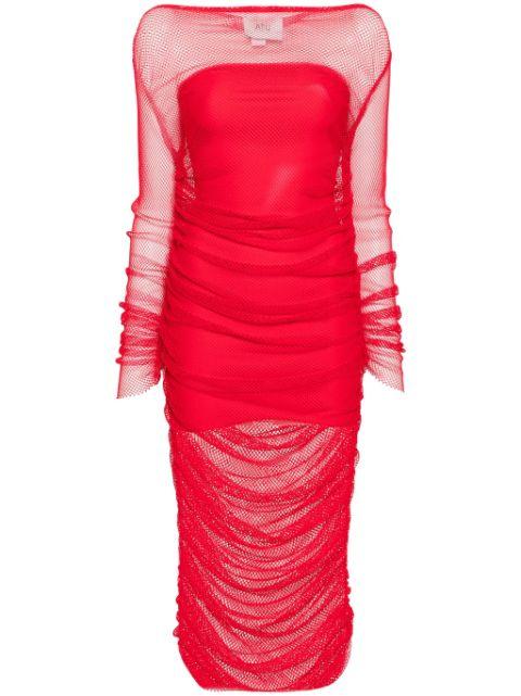 fishnet-design midi dress by ATU BODY COUTURE
