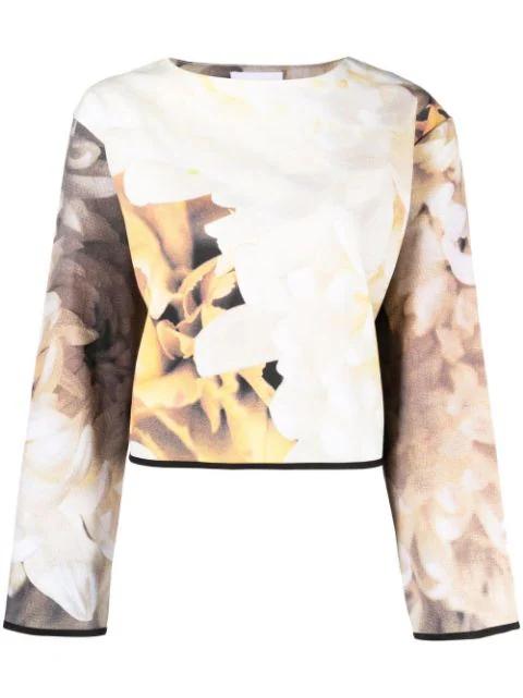 floral-print crew neck sweatshirt by ATU BODY COUTURE